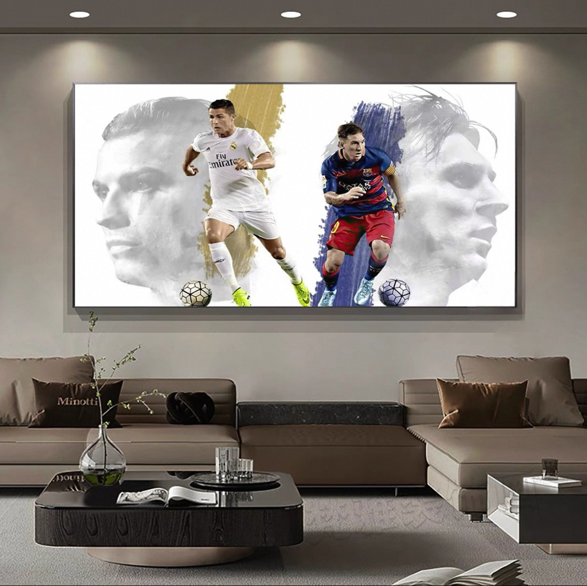 Lionel Messi and Cristiano Ronaldo Wall Art