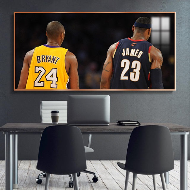 Kobe Bryant and LeBron James Wall Art
