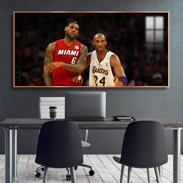 Kobe Bryant and LeBron James Wall Art