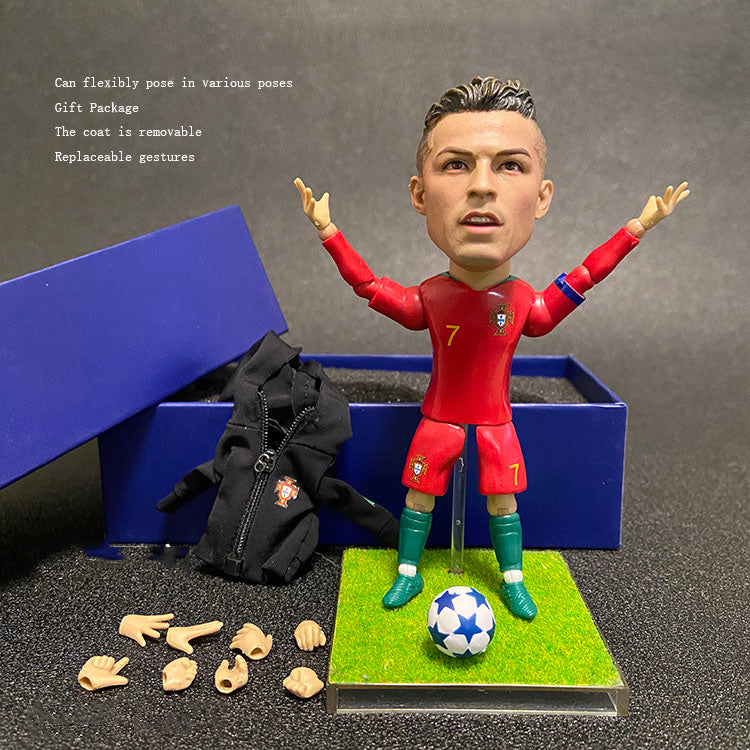 Soccer Player Action Figures, 12-15cm Altura, Mini Bonecas de Futebol
