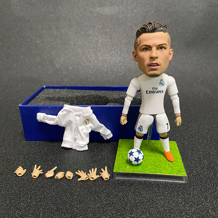 Soccer Player Action Figures, 12-15cm Altura, Mini Bonecas de Futebol