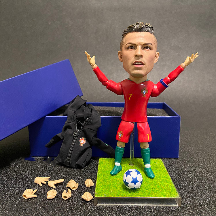 Soccer Player Action Figures, 12-15cm Altura, Mini Bonecas de Futebol