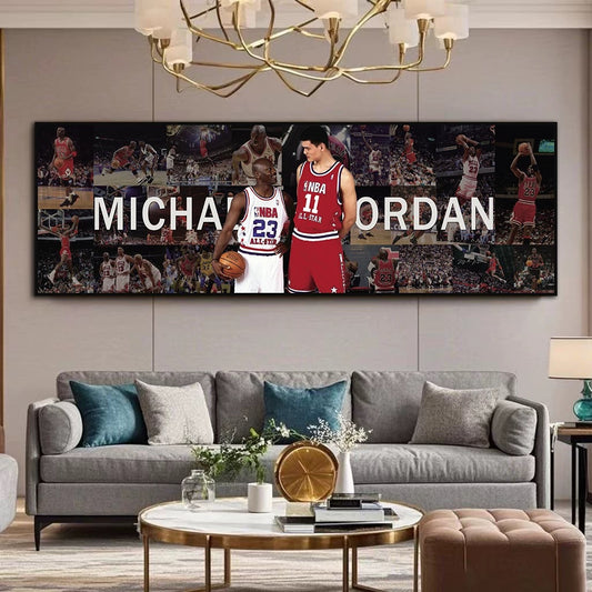 Michael Jordan And Yao Ming's Wall Art