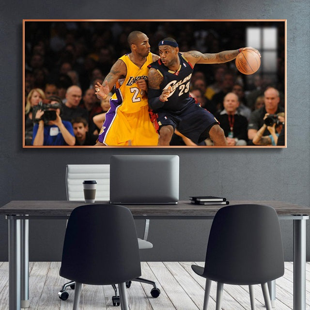 Kobe Bryant and LeBron James Wall Art
