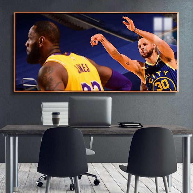 LeBron James and Stephen Curry Wall Art