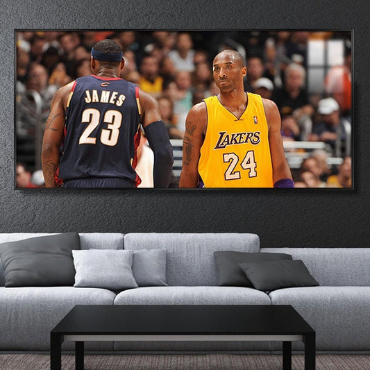 Kobe Bryant and LeBron James Wall Art